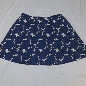 Lane Bryant Blue Rose Floral Brocade Circle Skirt NWT Size 24